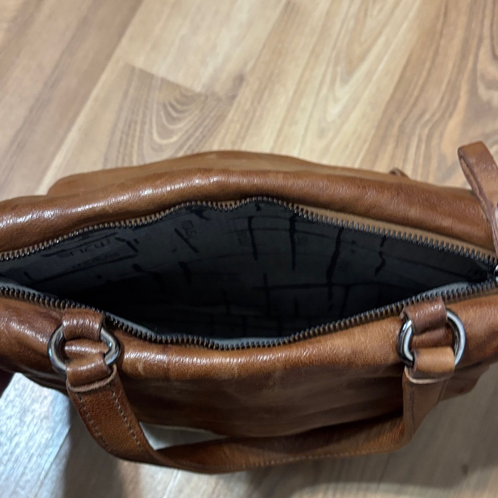 MJUS Women's Distressed Brown Leather Crossbody Bag with Adjustable Strap - Picture 14 of 16